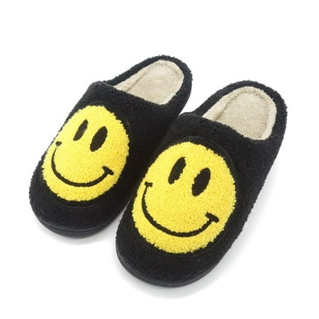 

Smiley Face Slippers for Women Men Anti-Slip Soft Plush Comfy Indoor Slippers US 7-8 (39-40)