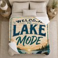 thumbnail image 5 of Welcome Lake Mode Sunset Scene, Peaceful Mountain Lake Scene, Warm Flannel Blanket for Cabin and Lodge with Detailed Artwork, Outdoor Lovers Camping Gift, Rustic Home Decor, 5 of 9