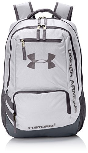 white and grey under armour backpack
