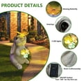 thumbnail image 4 of Solar Garden Statues Outdoor, Rabbit Figurines with LED Light, Solar Powered Light Yard Decorations for Patio, Balcony, Lawn Ornaments, 4 of 8