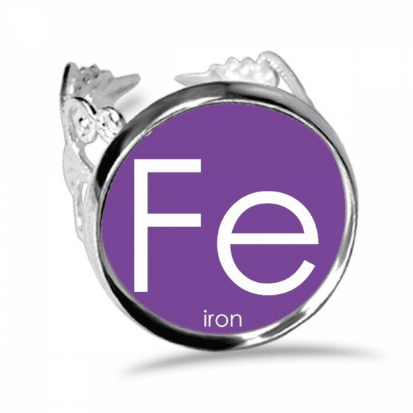 Chestry Elements Period Table Transition Metals Iron Fe Ring Adjustable Love Wedding Engagement