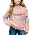 thumbnail image 5 of Jalioing Teen Girls Crew Neck Sweaters Fashion Long Sleeve Graphic Sweater Pullover Winter Casual Knitted Tops 9-15 Years, 5 of 6