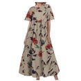 thumbnail image 1 of Robe à Manches Courtes pour Femmes Robe Décontractée à Manches Courtes Printemps/été pour Femmes Robe Imprimée Ample à Col Rond Robe Courte pour Femmes Aguichant, 1 of 7