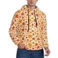 thumbnail image 2 of Pofeuu Autumn Red and Orange Maple Leaves Print Mens Casual Hooded Collar Drawstring Hoodies Pullover Sweatshirts Casual Long Sleeve Shirts-Large, 2 of 7