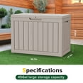 thumbnail image 4 of EasyUp 45 Gallon Resin Deck Box, Lockable Patio Outdoor Storage Box for Furniture, Garden Tools and Tools Storage, Waterproof Outside Storage Boxes（Grey）, 4 of 7