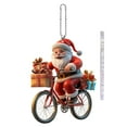 thumbnail image 3 of Diceymbol Acrylic Flat Santa Claus Bicycle Ornament, 5.9 Inch Christmas Hanging Decoration, 1 Count, 3 of 6