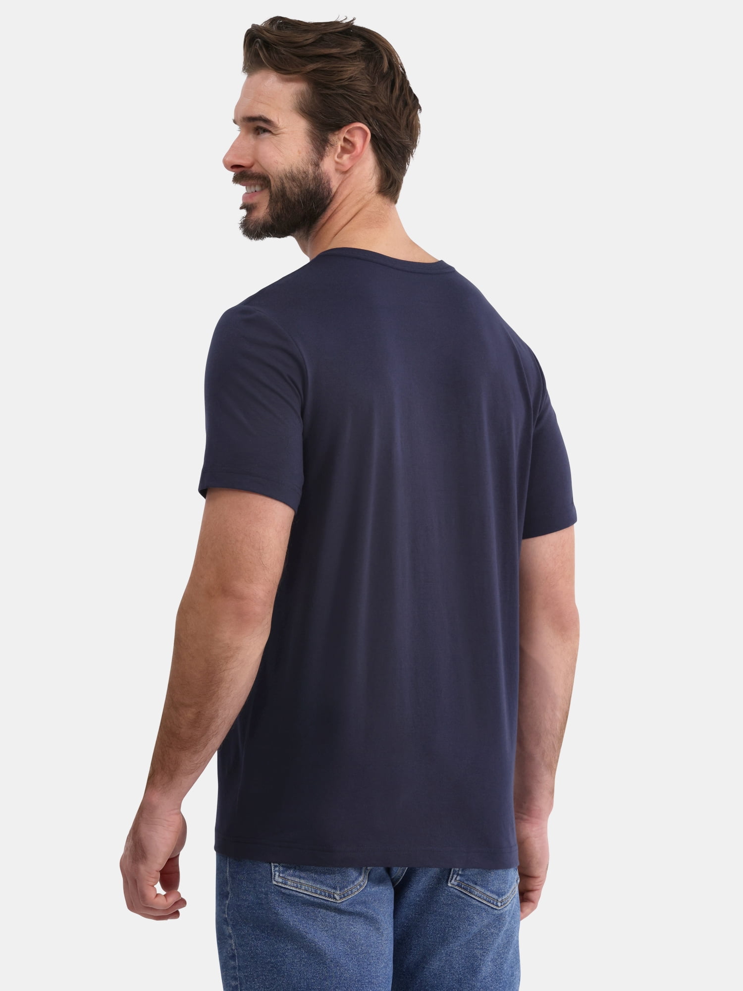 George Men's and Big Men's Lightweight V Neck Tee with Short Sleeves, 3-Pack, Sizes XS-3XL