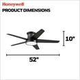 thumbnail image 3 of Honeywell 52" Modern Ceiling Fan LED Remote 5 Blade Indoor Tynesdale, Black, 3 of 11