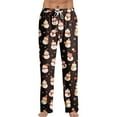 thumbnail image 4 of Mens Christma Pajamas Pant Trendy Funny Graphic Print Xmas Pjs Bottoms With Drawstring Comfy Holiday Casual Trousers Winter Lounge Lightweight Sleepwear With Pockets Brown L, 4 of 4