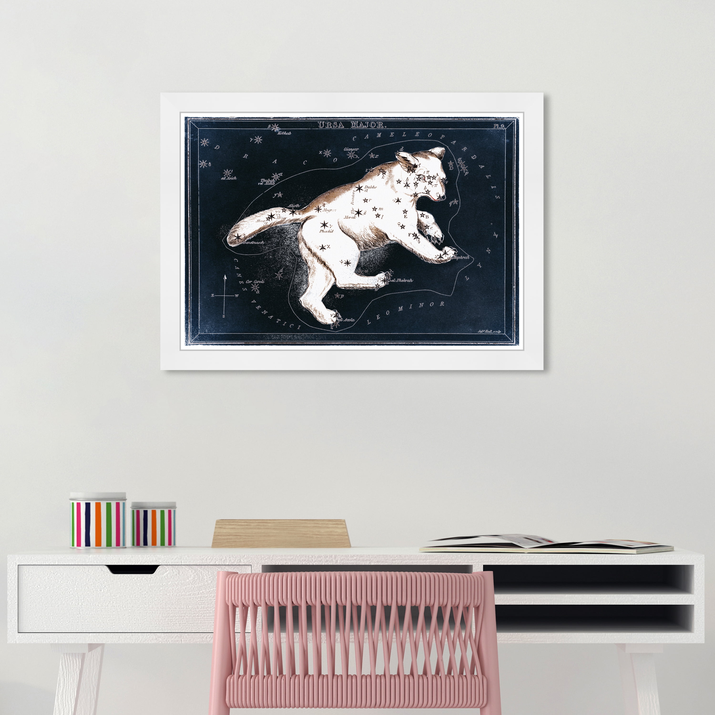 Wynwood Studio Prints Ursa Major Spiritual and Religious Zodiac Wall Art Canvas Print Black 19x13
