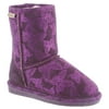 Bearpaw Girl's Belle Youth Snow Boots Purple Suede Sheepskin 1 Little Kid M