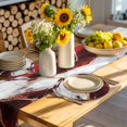 thumbnail image 4 of Marble Red Round 13 Inch Placemats Set of 4, Modern Abstract Gold White Brick Stone Motif HeatResistant Non Slip Place Mats for Dining Table, Wipeable Braided Kitchen Table Mats for Housewarming, 4 of 9