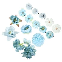15pcs Flower Hair Clips Fake Flowers for Hair Flower Hair Accessories for Women and Girls Blue White