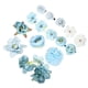 thumbnail image 1 of 15 piezas de clips para el cabello con flores falsas, accesorios para el cabello de flores para mujeres y niñas, azul y blanco, 1 of 7