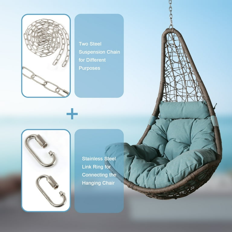 Ulax Furniture Indoor/Outdoor Wicker Hanging Basket Swing Ulax Furniture Indoor/Outdoor Wicker Hanging Basket Swing