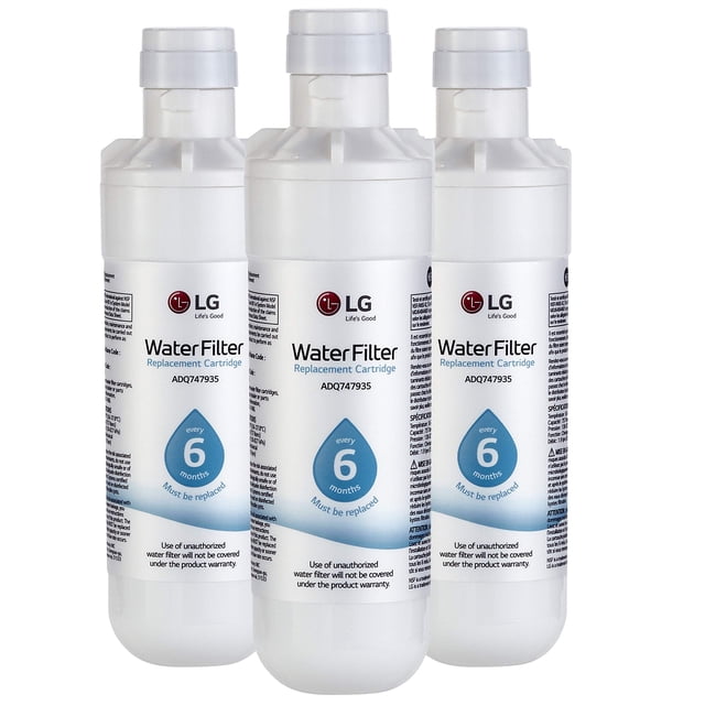Filtro de agua LG LT1000P3, 6 meses, 757 litros, paquete de 3