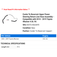thumbnail image 2 of Cooler To Reservoir Upper Power Steering Return Line Hose Assembly - Compatible with 2010 - 2019 Toyota 4Runner 4.0L V6 2011 2012 2013 2014 2015 2016 2017 2018, 2 of 2