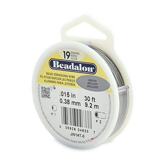 .015" Bright Silver 19 Strand Beadalon Wire (30 Feet)