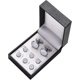 thumbnail image 4 of Cufflinks for Men Brand Round Cufflinks Light Surface Round Link Set Business Stainless Steel Gentleman Antique European Style Accessories, 4 of 5