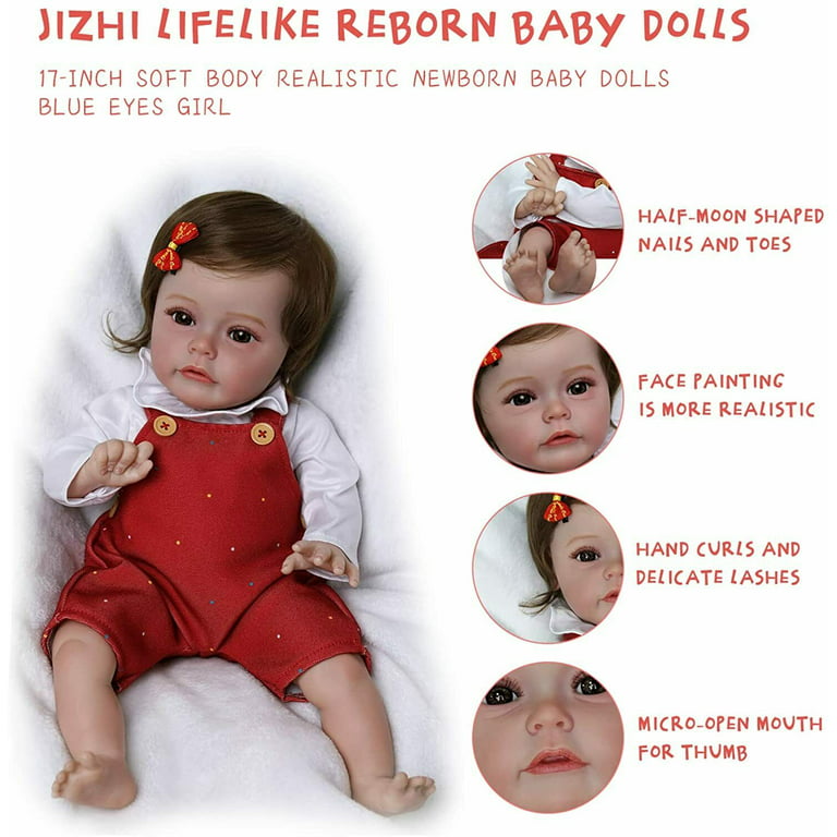 RELAX 17inch Reborn Dolls Realistic Newborn, Whole body siliconeToddler  Toys, Sleeping Baby Doll Cute Lifelike Baby Boys Girls Xmas Gift(Random