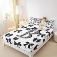 thumbnail image 4 of Feelyou Initial B Letter Bed Sheets, Black Gothic Bow-tie Bowknot King Sheets, Teens Kids Girls Women Sheet Set, Super Cozy Room Decor, 4pcs, 4 of 7