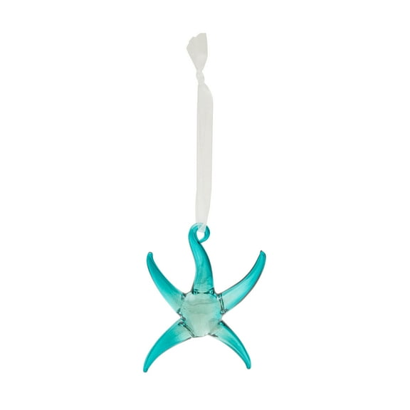 Glass Blue Sea Star Ornament