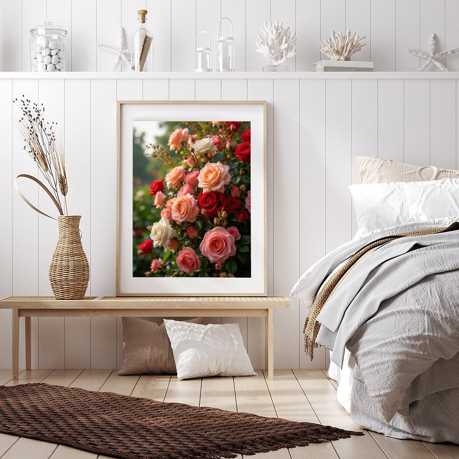 Diamond Art Kit for Adults, Colorful Rose Garden Blooms Diamond Painting for Adults Beginners, 5D DIY Diamond Art Painting Kits, Colorful Diamond Painting Craft for Home Decor 12x16