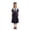 C3-Navy, variant on Kids Preppy Polo School Dress, Ruffled Lapel Short Sleeve Uniform Midi Dress, Summer All-Match Student Princess Dress 7-16Y