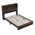 thumbnail image 3 of 4 Piece Bedroom Sets Queen Size, Bedroom Funiture Sets with Vintage Wooden Queen Storage Platform Bed Frame & 2 Nightstands & 1 Dresser, Dark Walnut, 3 of 6