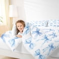 thumbnail image 3 of spefrowx Cute Watercolor Bow Twin Comforter Sets for Girls, Blue Plaid Ribbon Bedding Set, Reversible, 2pcs, 1 Comforter and 1 Pillowcase, 3 of 6