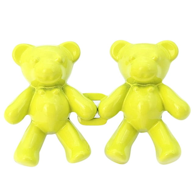Cute Bear No-Sew Waist Button, Jean Buttons Pins For Loose Jeans Waist Button, No Sewing Required, Waist Tighten Metal Waist Button Pin For Jeans,Green