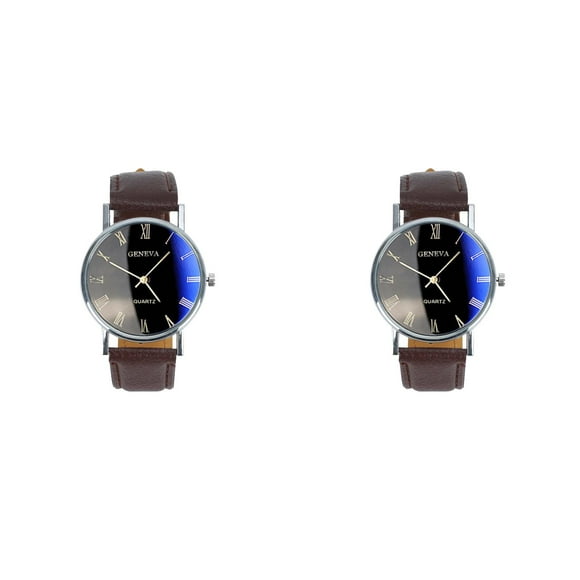 (2-Pack) Rinsvye Genevas Watch Men's Roman Digital Watch for Teens Fashion 110 Belt Men's Gold Watches for Men Watch Digital Wrist Watch Men Brew Watches for Men atomic Wrist Watches for Men