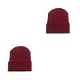 thumbnail image 3 of Sonducket Gorros Gorros Gorros de punto de lana Cálido Cabeza de moda Casual Skullies Bonnet Cubierta para el cabello Regalos Invierno Correr rojo púrpura 2piezas, 3 of 6