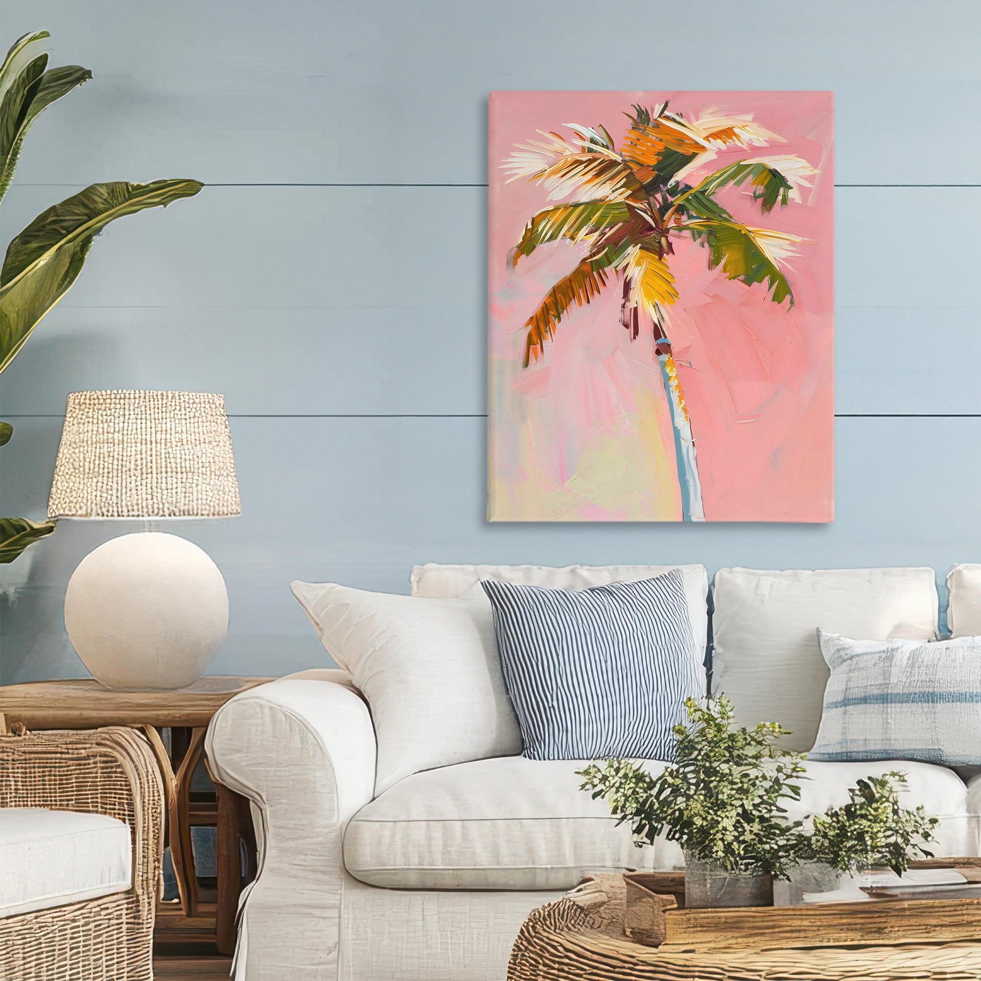 Stupell Industries Pink Palm Summer Oasis Canvas Wall Art, design by The Prints Vibe