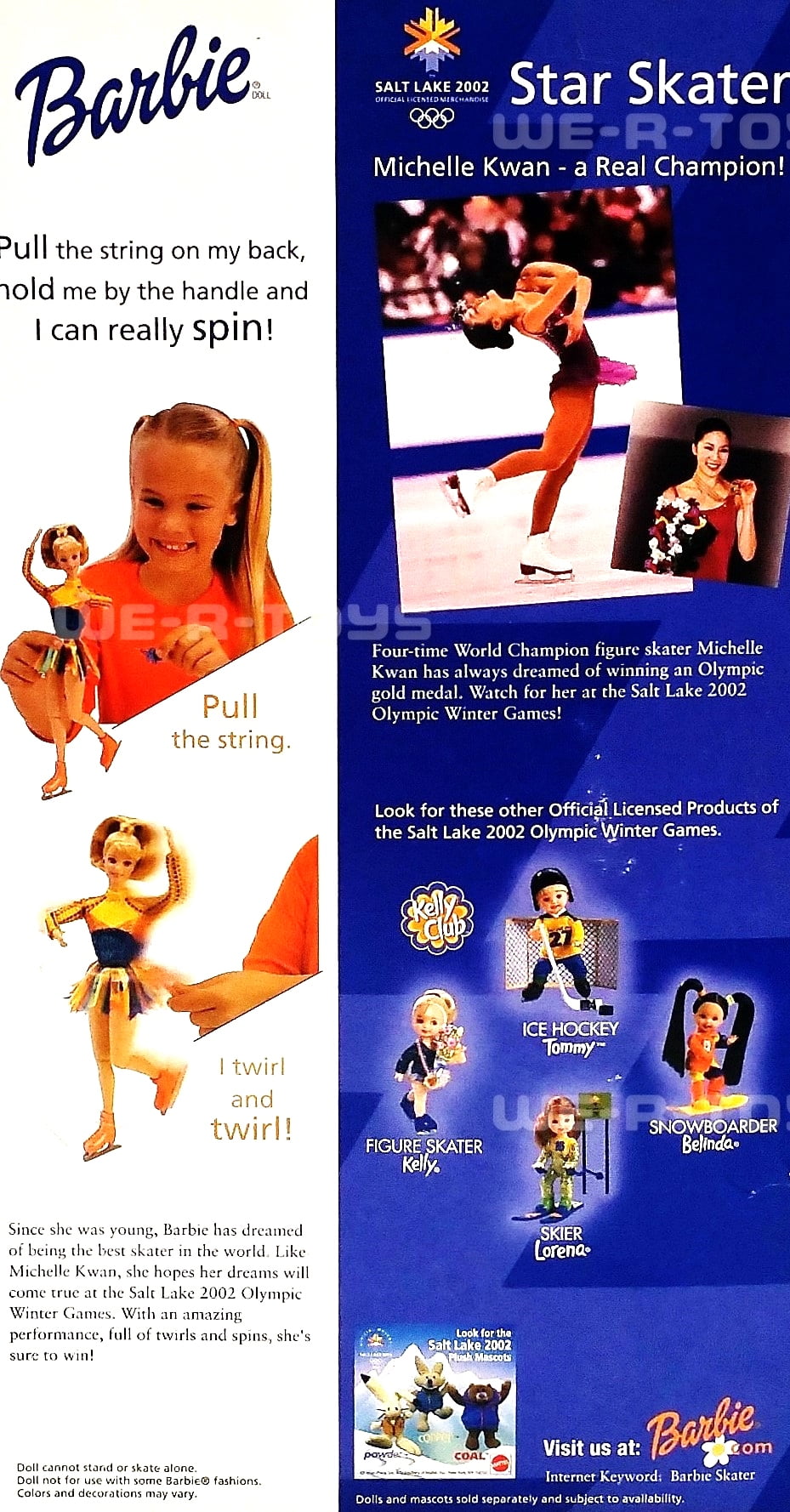 Star Skater Barbie Doll Special Edition Mattel 53375 SLC 2002 Winter Olympics
