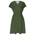 thumbnail image 5 of ClodeEU Women's Boho V Neck Floral Print Ruffle Sleeve Mini Dress,Cute Smocked Waist Short Dress Army Green,Womens Plus XL, 5 of 6