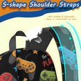 thumbnail image 5 of Game Controller Black Pattern 17" School Backpacks for Teens,Waterproof Oxford Fabric,S-Shape Padded Straps for School,Travel,Hiking,Camping, 5 of 6