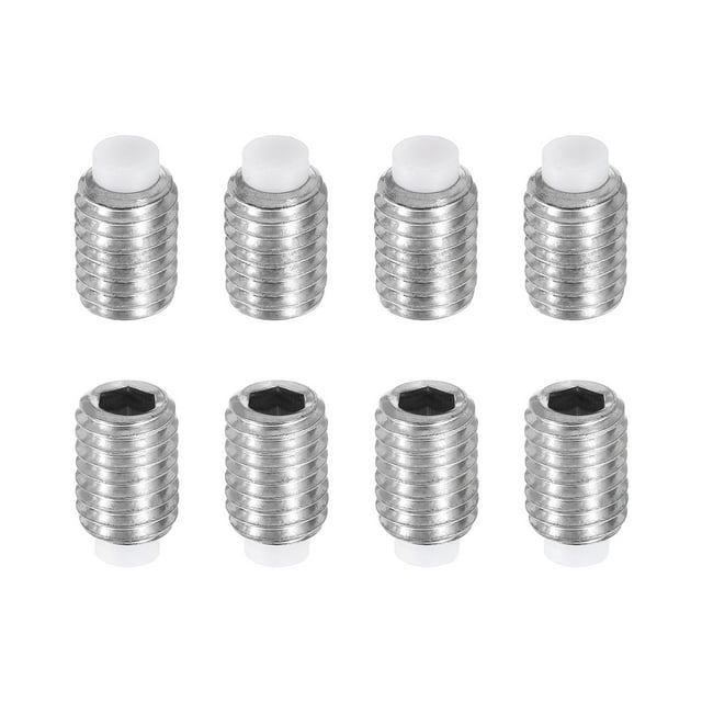 8 Pcs M8x12mm Nylon Tip Grub Screw, 304 Stainless Steel Metric Hex Socket Set Screws