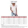 thumbnail image 5 of Camiseta de manga corta con pétalos para mujer, camiseta informal con cuello en V y agujeros ahuecados para uso en verano, color blanco M, 5 of 5