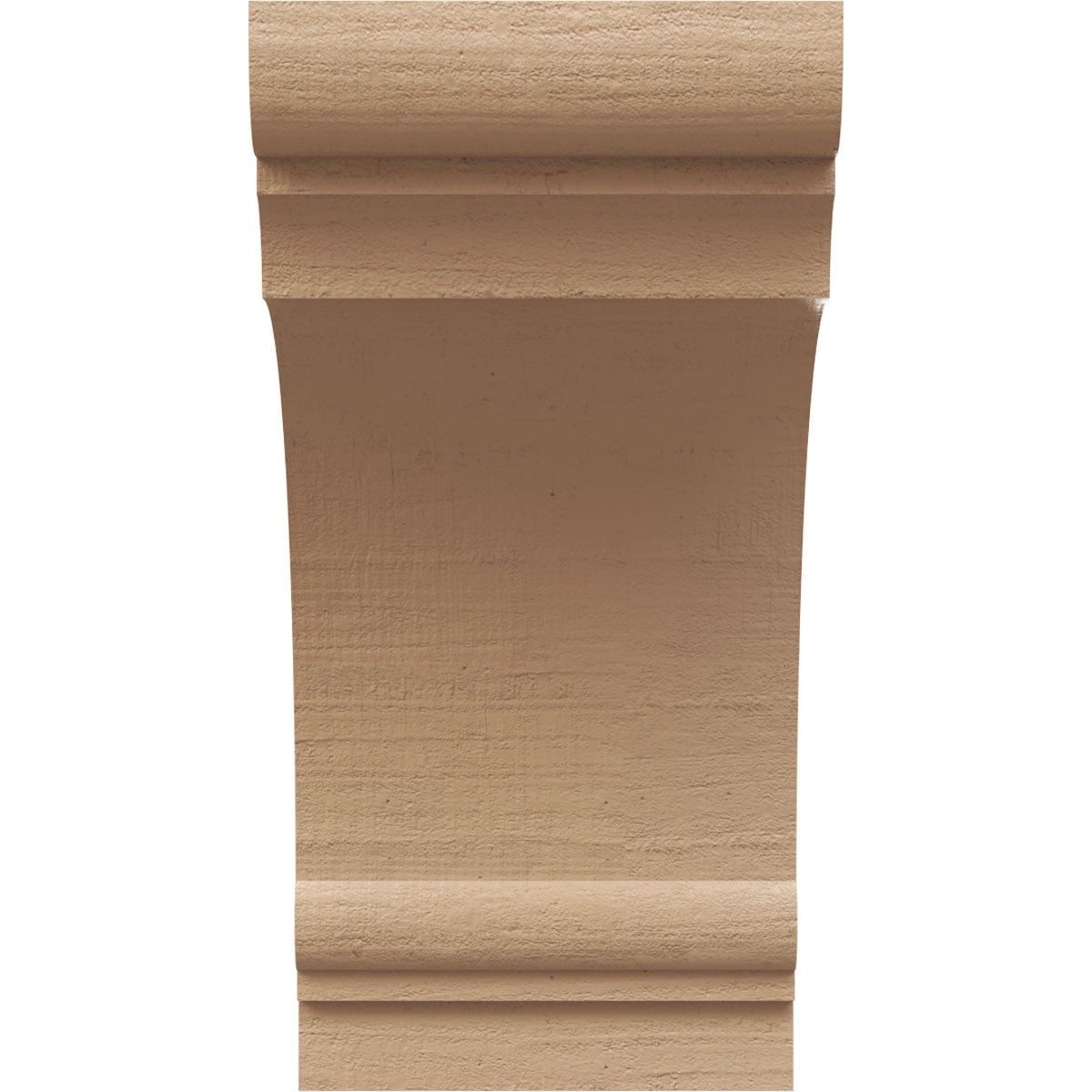 6"W x 6"D x 12"H Wide Hughes Rough Cedar Woodgrain TimberThane Corbel, Primed Tan