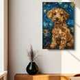 thumbnail image 4 of Dog Canvas Art Decor Creative Dog Picture for Wall Decor Van Gogh Starry Night Bolognese Dog Poster Painting Prints for Living Room Pet Club, 4 of 6