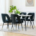 thumbnail image 2 of UHOMEPRO Dining Chair Set of 2, Modern Upholstered Velvet Kitchen Chairs Set, Armless Side Chair with Nailhead Trim and Metal Legs for Living Room Kitchen, Black, 2 of 7