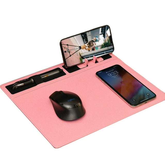 Wireless Charging Gaming Mouse Pad Extended Mouse Mat Anti Fray Stitching & Non Slip Grip Wireless Charger Compatible with Qi Enabled Phones & Devices