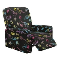 Xixirimido Colorful Dinosaur Bones Recliner Chair Cover, 4-Pieces Stretch Recliner Covers for Recliner Chair Soft Reclining Chair Slipcover Furniture Protector for Pets Kids
