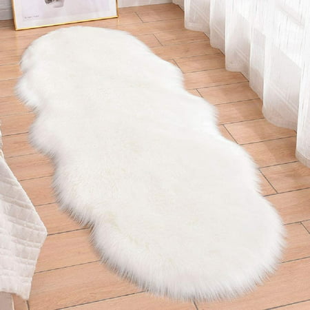 Faux Fur Rug Sheepskin Runner 2 X 5, White Fur Rug Nursery