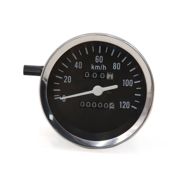 0-120km/h Redondo Negro Plateado Cuentakilómetros Analógico Velocímetro para GN Moto