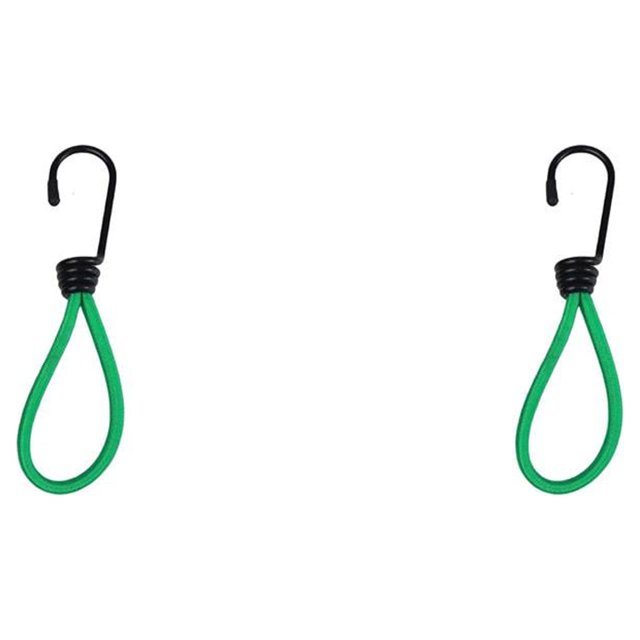 maskred 2pcs Tent Elastic Rope Bungee with Hook Wear-resistant Camping Fastener Fixation Stretch Ropes Strong Bearing Capacity Green 2Set