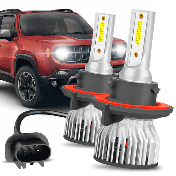 For 2015-2021 Jeep Renegade 2016 2017 2018 2019 2020 LED Headlight Bulbs H13 High Low Beam Set 2pcs