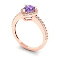thumbnail image 2 of 0.755 ct Pear Cut Simulated Alexandrite Halo Engagement Ring for Women in 18K Rose Gold, 2 of 5
