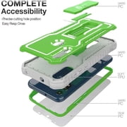 FITO For Moto E Phone Case, Phone Case with Screen Protector and Kickstand (Green)